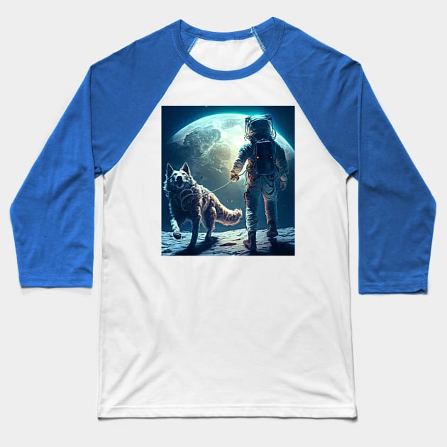 moon astronaut Baseball T-Shirt by presstex.ua@gmail.com